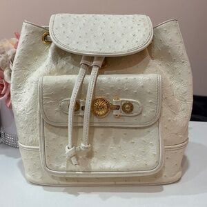 Versace ostrich leather backpack (tiny mark on back pic 5)